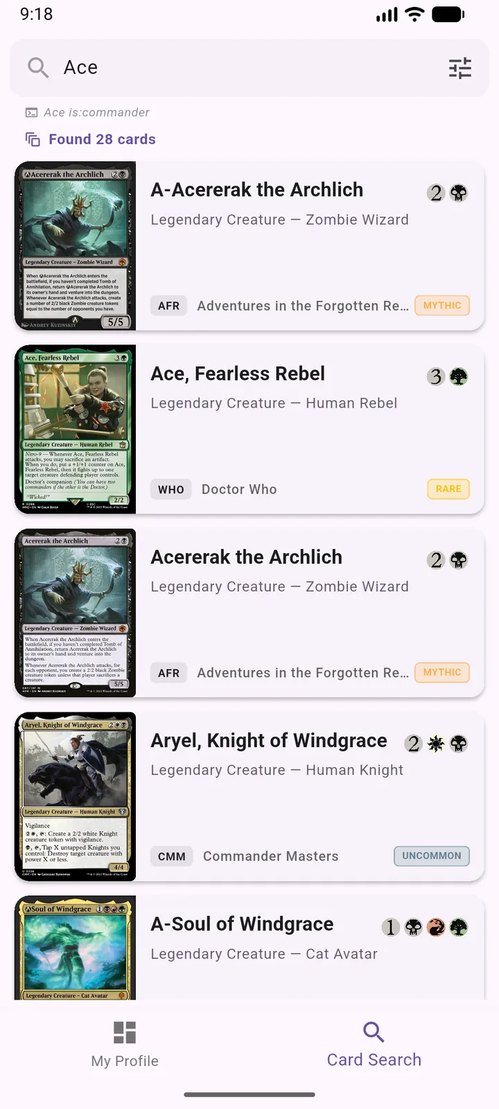 Card Search